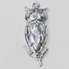 Pendant, Zinc Alloy Jewelry Findings, Bird 15x44mm, Sold by Bag  