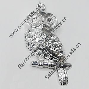 Pendant Setting Zinc Alloy Jewelry Findings, Bird 21x45mm, Sold by Bag  