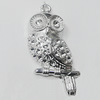Pendant Setting Zinc Alloy Jewelry Findings, Bird 21x45mm, Sold by Bag  