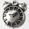 Pendant, Zinc Alloy Jewelry Findings, Clock，17x20mm, Sold by Bag  