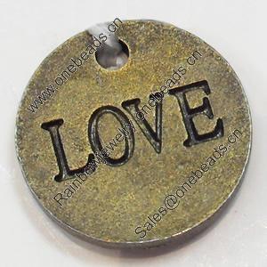 Pendant, Zinc Alloy Jewelry Findings, Flat Round, 17mm, Sold by Bag  