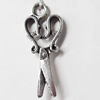 Pendant, Zinc Alloy Jewelry Findings, Scissors, 12x29mm, Sold by Bag  