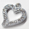 Pendant, Zinc Alloy Jewelry Findings, Heart, 15x18mm, Sold by PC  