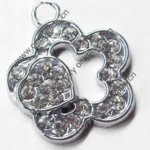 Pendant, Zinc Alloy Jewelry Findings, Flower, 18x22mm, Sold by PC  