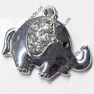 Pendant, Zinc Alloy Jewelry Findings, eleplant, 23x19mm, Sold by PC  