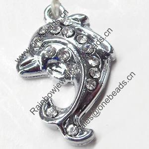 Pendant, Zinc Alloy Jewelry Findings, Fish, 16x24mm, Sold by PC  