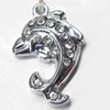 Pendant, Zinc Alloy Jewelry Findings, Fish, 16x24mm, Sold by PC  