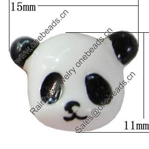 Resin Cabochons, No-Hole Jewelry findings, Animal Head 11x15mm, Sold by Bag  