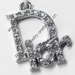 Pendant, Zinc Alloy Jewelry Findings, 18x23mm, Sold by PC  