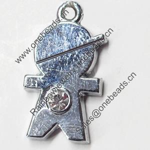 Pendant, Zinc Alloy Jewelry Findings, 13x25mm, Sold by PC  