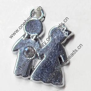 Pendant, Zinc Alloy Jewelry Findings, 14x18mm, Sold by PC  