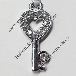 Pendant, Zinc Alloy Jewelry Findings, 10x23mm, Sold by PC  