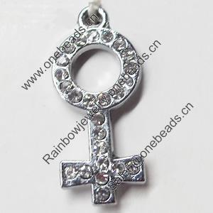 Pendant, Zinc Alloy Jewelry Findings, 12x27mm, Sold by PC  