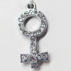Pendant, Zinc Alloy Jewelry Findings, 12x27mm, Sold by PC  