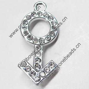 Pendant, Zinc Alloy Jewelry Findings, 12x27mm, Sold by PC  