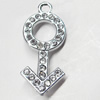 Pendant, Zinc Alloy Jewelry Findings, 12x27mm, Sold by PC  