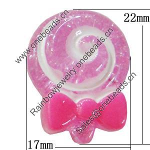 Resin Cabochons, No-Hole Jewelry findings, 17x22mm, Sold by Bag  