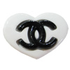 Resin Cabochons, No-Hole Jewelry findings, Heart 19x27mm, Sold by Bag  