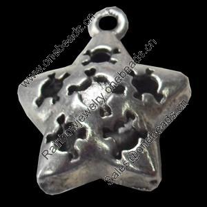 Hollow Bali Pendant Zinc Alloy Jewelry Findings, Star, 19x23mm, Sold by Bag  