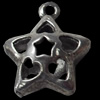 Hollow Bali Pendant Zinc Alloy Jewelry Findings, Star, 19x23mm, Sold by Bag  