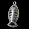 Hollow Bali Pendant Zinc Alloy Jewelry Findings, Fish, 13x34mm, Sold by Bag  