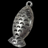 Hollow Bali Pendant Zinc Alloy Jewelry Findings, Fish, 13x32mm, Sold by Bag  