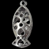 Hollow Bali Pendant Zinc Alloy Jewelry Findings, Fish, 13x34mm, Sold by Bag  