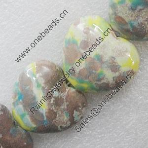 Ceramics Beads, Heart 34x31mm, Sold by Bag  