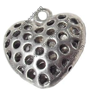 Hollow Bali Pendant Zinc Alloy Jewelry Findings, Heart, 20x21mm, Sold by Bag  