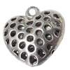 Hollow Bali Pendant Zinc Alloy Jewelry Findings, Heart, 20x21mm, Sold by Bag  