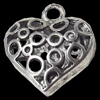 Hollow Bali Pendant Zinc Alloy Jewelry Findings, Heart, 19x21mm, Sold by Bag  