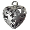 Hollow Bali Pendant Zinc Alloy Jewelry Findings, Heart, 15x19mm, Sold by Bag  