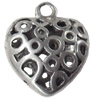 Hollow Bali Pendant Zinc Alloy Jewelry Findings, Heart, 15x19mm, Sold by Bag  