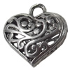 Hollow Bali Pendant Zinc Alloy Jewelry Findings, Heart, 19x21mm, Sold by Bag  
