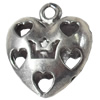 Hollow Bali Pendant Zinc Alloy Jewelry Findings, Heart, 20x23mm, Sold by Bag  