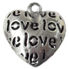 Hollow Bali Pendant Zinc Alloy Jewelry Findings, Heart, 20x22mm, Sold by Bag  