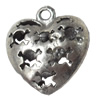 Hollow Bali Pendant Zinc Alloy Jewelry Findings, Heart, 20x22mm, Sold by Bag  