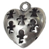 Hollow Bali Pendant Zinc Alloy Jewelry Findings, Heart, 20x22mm, Sold by Bag  