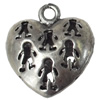 Hollow Bali Pendant Zinc Alloy Jewelry Findings, Heart, 20x22mm, Sold by Bag  