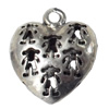 Hollow Bali Pendant Zinc Alloy Jewelry Findings, Heart, 20x22mm, Sold by Bag  