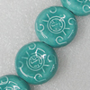 Ceramics Beads, Flat Round 24mm, Sold by Bag  