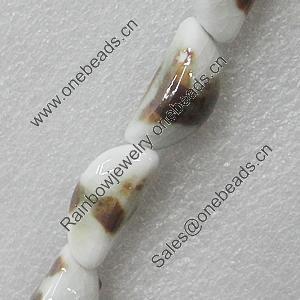 Ceramics Beads, Moon 12x25mm, Sold by Bag  