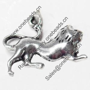 Pendant, Zinc Alloy Jewelry Findings, Lion, 23x18mm, Sold by Bag  