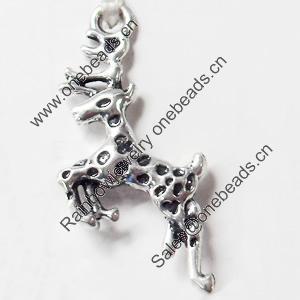 Pendant, Zinc Alloy Jewelry Findings, Deer, 14x31mm, Sold by Bag  