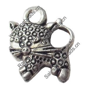Pendant, Zinc Alloy Jewelry Findings, Cat, 14x18mm, Sold by Bag  