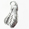 Pendant, Zinc Alloy Jewelry Findings, Eggplant, 12x23mm, Sold by Bag  