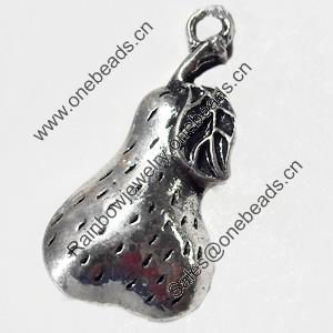 Pendant, Zinc Alloy Jewelry Findings, Pear, 12x24mm, Sold by Bag  