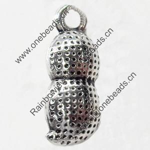 Pendant, Zinc Alloy Jewelry Findings, Peanut, 6x15mm, Sold by Bag  