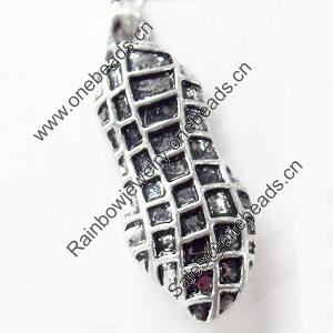 Pendant, Zinc Alloy Jewelry Findings, Peanut, 12x30mm, Sold by Bag  