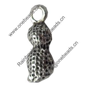 Pendant, Zinc Alloy Jewelry Findings, Peanut, 5x16mm, Sold by Bag  